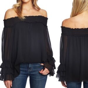 CeCe Ruffled Off Shoulder Blouse